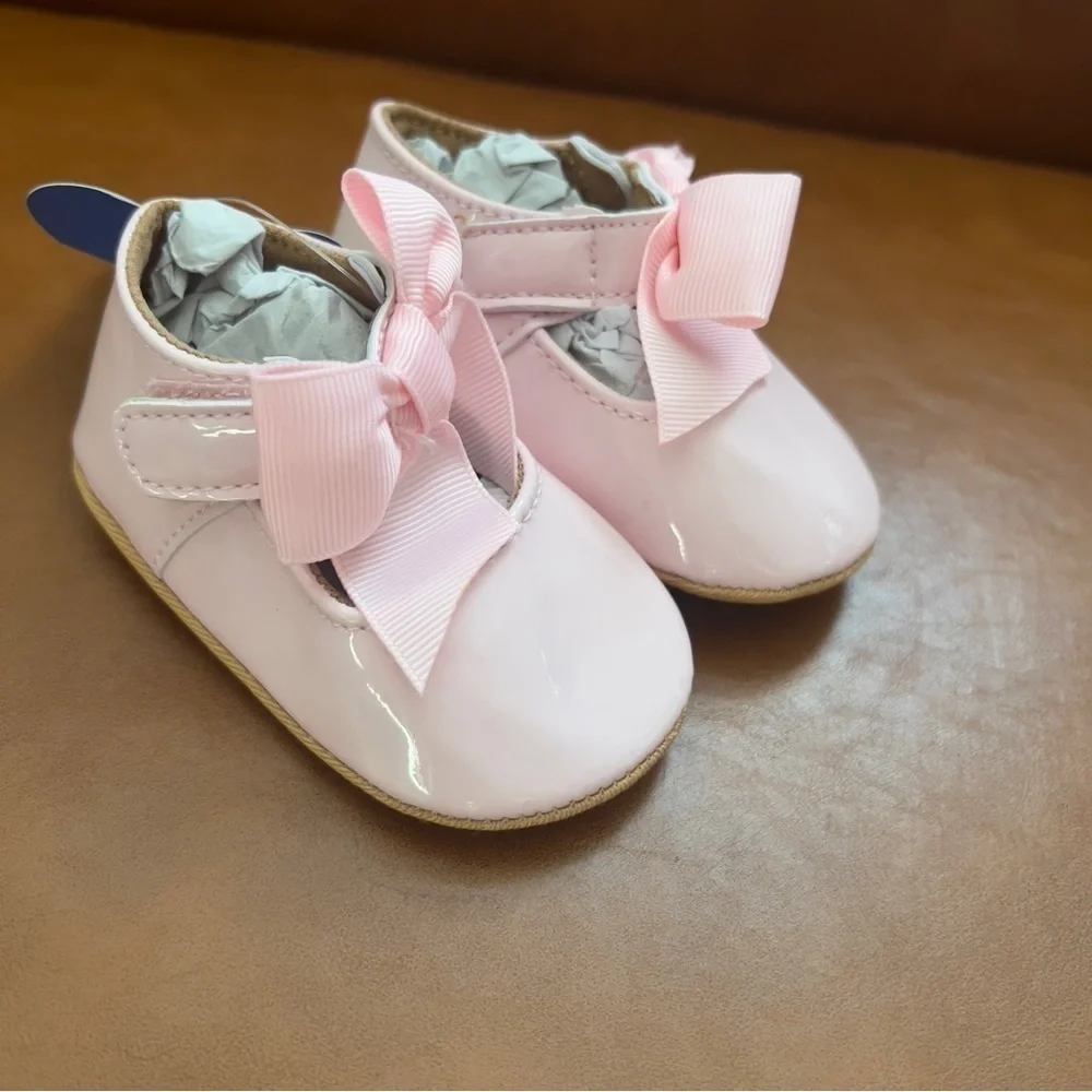 Baby Girl Infant Pink Shoes with Bow Accent Sz 19 9-12 months NWT